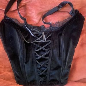 Black Velvet Corset Top